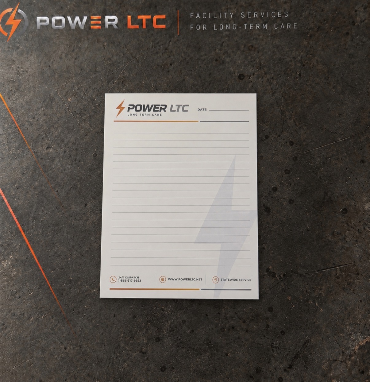 PowerLTC branded notepad